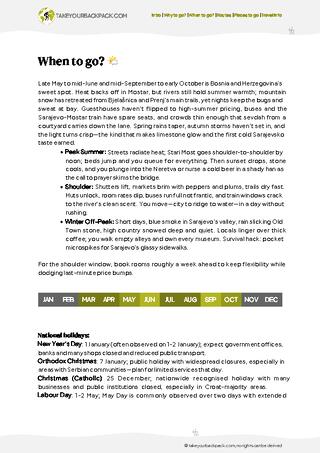 example page 1 from our offline Travel Guide for Bosnia and Herzegovina